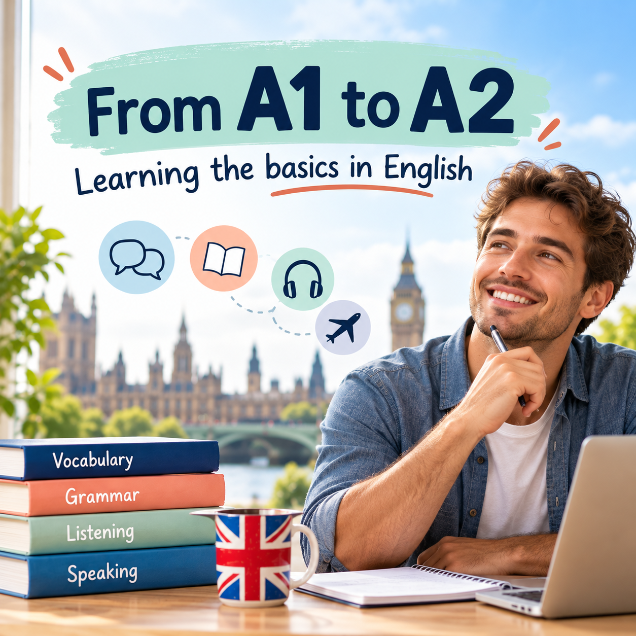 From A1 to A2 – Learn the basics in English